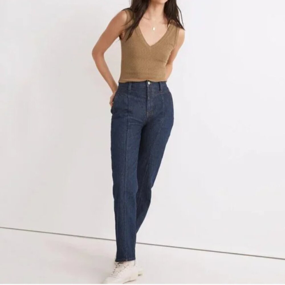 Madewell The Perfect Vintage Straight Jean in Greenhaven Wash: Seamed Version 31